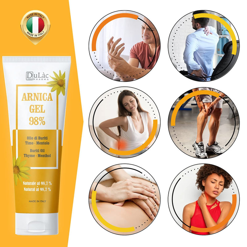 Dul√†C Arnica Gel Extra Strong And Highly Concentrated (98% Arnica Montana), Fast Effect - Cool Muscle Soreness Gel For Muscle Relaxation - Natural Formula And Dermatologically Tested - 100 Ml - NewNest Australia