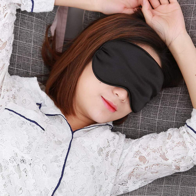 kuou 24 Pack Sleep Eye Mask Shade Cover, Soft Blindfold Travel Sleep Cover Comfortable Lightweight Eye Sleeping Mask for Travel, Sleeping, Lunch Break (Black) - NewNest Australia