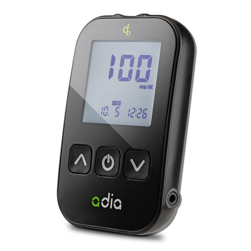 Adia Diabetes Starter Kit Includes Blood Glucose Monitor (Mg/Dl) With 110 Blood Glucose Test Strips, Lancing Aid And Lancets - Easy Self Control For Diabetes - NewNest Australia