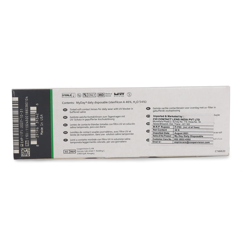 MyDay daily disposable, daily lenses soft, 30 pieces / BC 8.40 mm / DIA 14.20 mm / -5.25 diopters 8.4 millimeters 14.2 millimeters - NewNest Australia