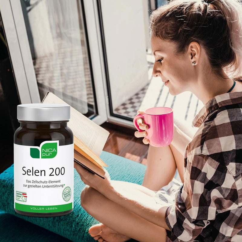 Nicapur Selenium 200 - 60 capsules, each with 200µg sodium selenite, high dosage & vegan - NewNest Australia