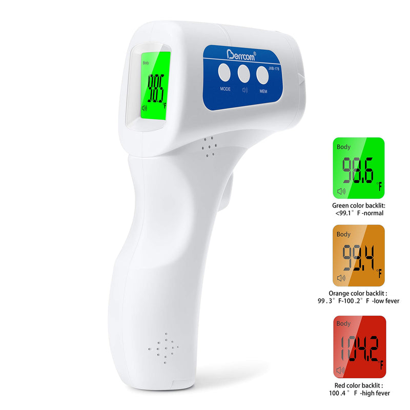 Berrcom Non Contact Infrared Forehead Thermometer JXB-178 Medical Grade Baby Fever Check Thermometer 3 in 1 Contactless for Kids Infant Adult (Batteries Not Included) - NewNest Australia