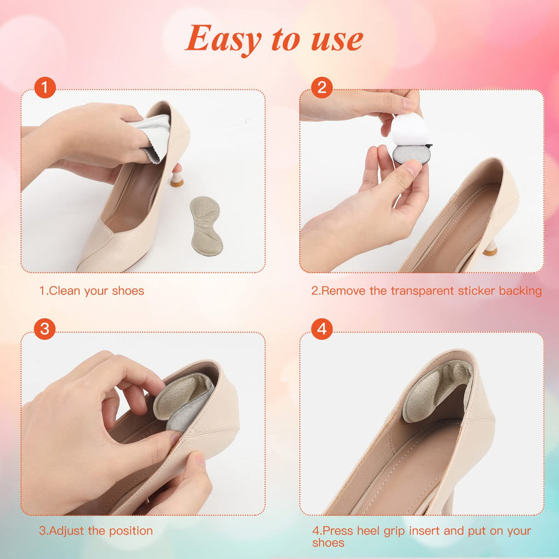 OOTSR Beige Heel Pads Self-Adhesive Cushion Inserts, 4 Pairs Premium Heel Grips for Sneaker Shields Foot Protectors Anti Slip Back of Loose Heel Shoes for Preventing Heel Slipping, Rubbing Beige Heel Cushion Pads - NewNest Australia