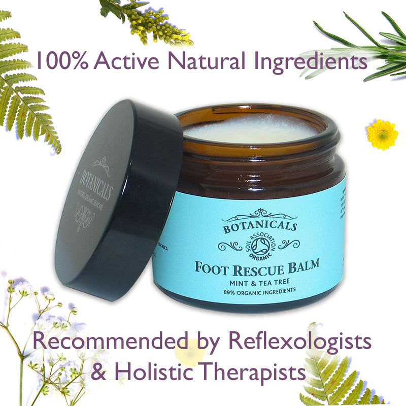 Foot Rescue Balm for Cracked Heels, Very Dry Skin & Athletes Foot Cream Treatment - 100% Natural and Certified Organic, Chemical Free Safe for Diabetics, Mint & Tea Tree (60g) 60 g (Pack of 1) - NewNest Australia