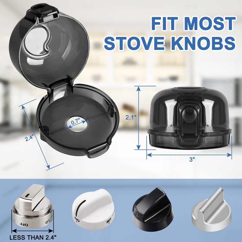 GRENFU Stove Knob Covers for Child Safety (5 + 1 Pack) Universal Size Gas Stove Knob Covers with Strong Tape Oven Knob Covers for Child Safety Prevent Kids from Turning on Stoves Black View - NewNest Australia