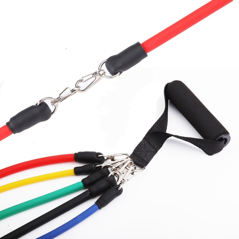AFX Sports Exercise Resistance Bands Set, Fitness Stretch Workout Kit, 5 Tubes, 2 Foam Handles, 2 Ankle Straps, Door Anchor for Men Women, Home Gym Equipment, Yoga Pilates Physio - NewNest Australia