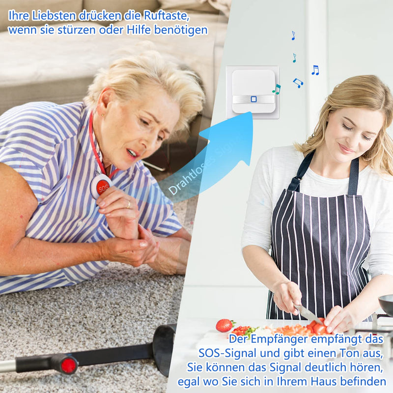 Emergency Call Button For Seniors, Seniors Emergency Call Bracelet With 4 Volume Levels, Emergency Call Bracelet, Emergency Button For Seniors With 52 Ringtones, Emergency Bell For Seniors With 2 - NewNest Australia