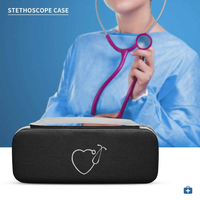 Travel Case for 3M Littmann Classic III/Lightweight II S.E./ Cardiology IV Stethoscope & MDF Acoustica Stethoscope, Carrying Storage Bag Cover Organizer (Black) Black - NewNest Australia