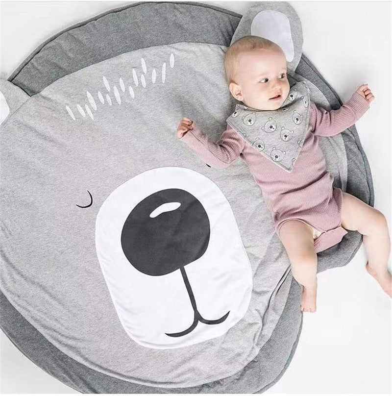 Abreeze Bear Baby Round Play Pad Crawling Mat Crawl Cushion Air-Conditioned Rug for Kids Children Toddlers Bedroom - NewNest Australia