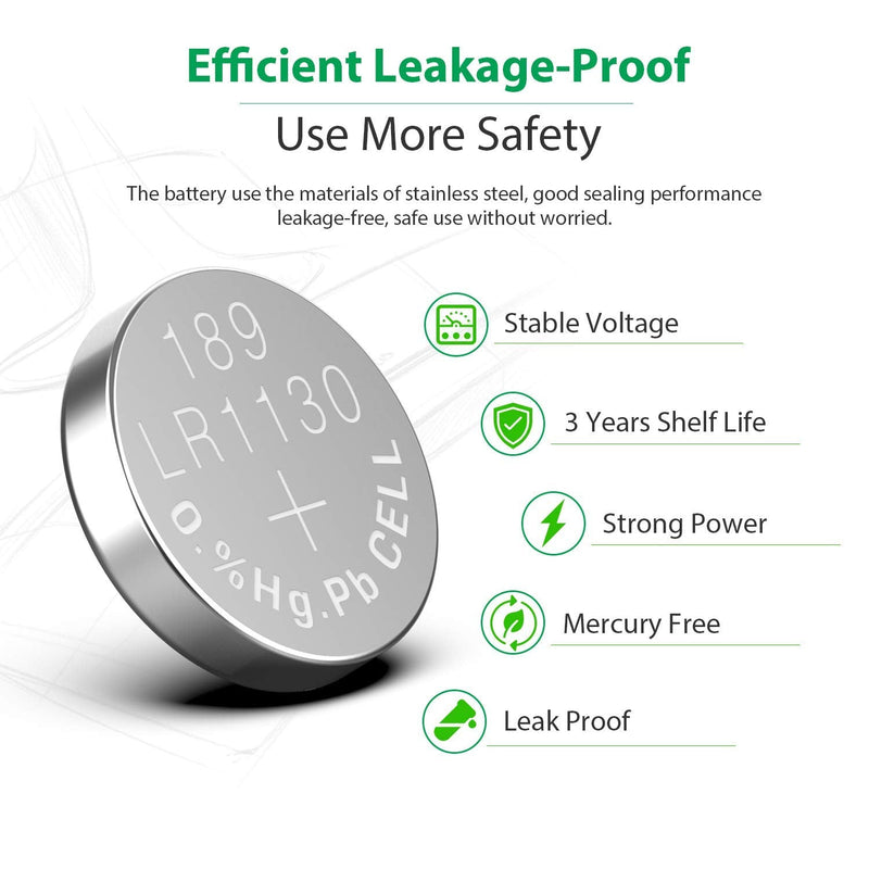 LiCB 40 Pack LR1130 AG10 Batteries 1.5V Alkaline Button Cell Battery - NewNest Australia