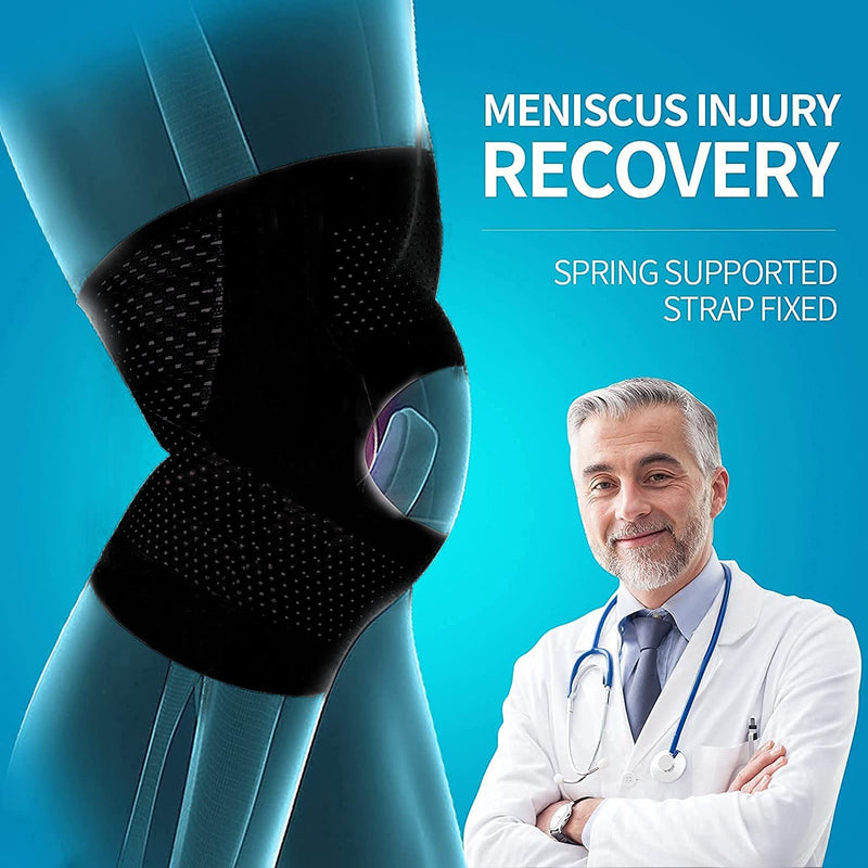 Hueglo, Knee Support For Men And Women, Knee Support With Side Stabilizers For Meniscus, Tear, Knee Pain, Adjustable Patella Knee Support, Knee Support For Acl, Mcl, Arthritis, Injury, Recovery (L) - NewNest Australia