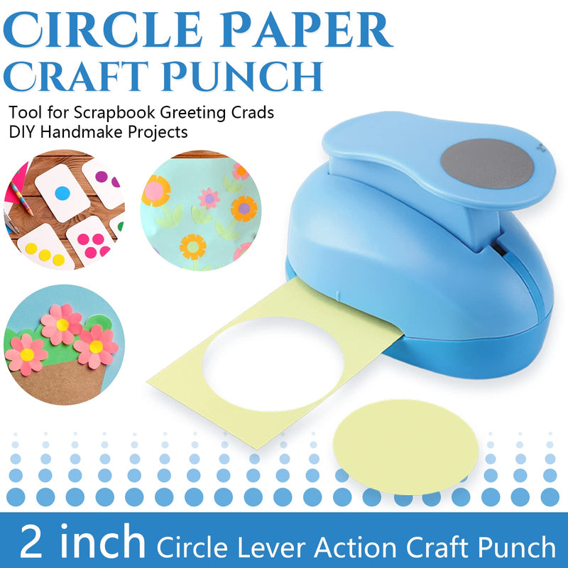 LOONENG 2 Inch Circle Punch, Circle Shape Lever Action Craft Punch, 50mm Round Shape Circle Hole Punch for Paper Crafts, Cardstock, Gift Wrapping, Greeting Cards and Scrapbooks - NewNest Australia
