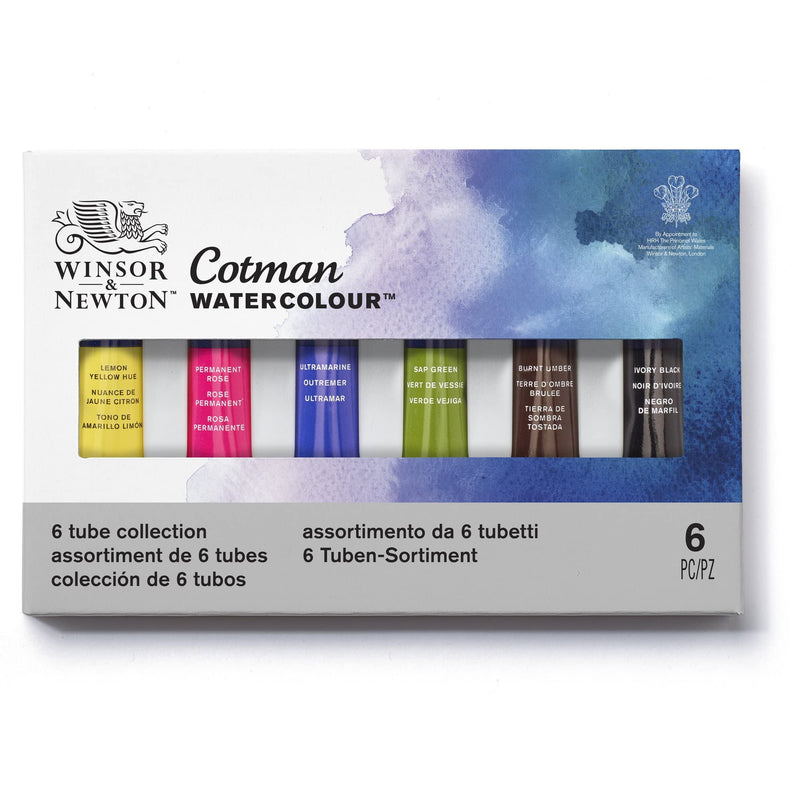 Winsor & Newton Cotman Water Colour Paint, Set of 6, 8ml Tubes 0.27 Fl Oz (Pack of 8) - NewNest Australia