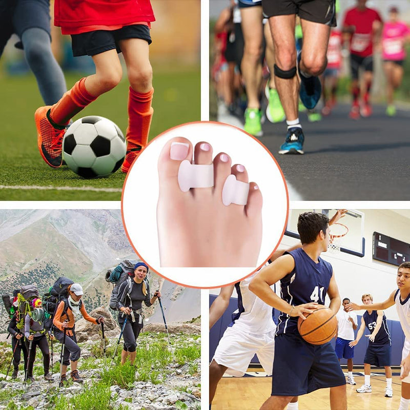 Toe Separator Little Toe Gel, Pack of 12 Toe Separators Silicone, Little Toe Splint for Overlapping Toes, Relief Little Toe Pressure and Pain, Suitable for Running, Hiking, Yoga. Toe separators - 12pcs - NewNest Australia