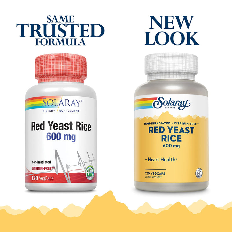 Solaray Red Yeast Rice, Healthy Heart & Cardiovascular Support, Non-Irradiated & Citrinin-Free, 120 Serv, 120 VegCaps - NewNest Australia
