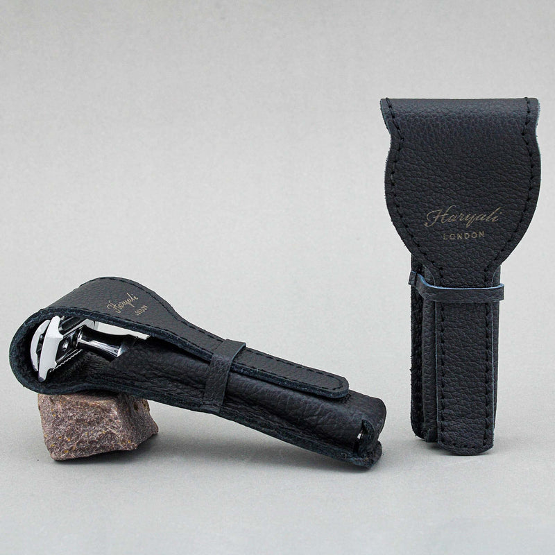 Haryali London safety razor leather case - wet razor protection genuine leather - leather case for razors - handmade leather case - NewNest Australia