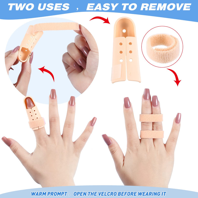 10 Pieces Finger Splint Mallet Finger Support Finger Splint Brace Plastic Finger Support Protector for Adjustable Finger Immobilizer for Basketball Finger Joint Protection, 5 Sizes - NewNest Australia