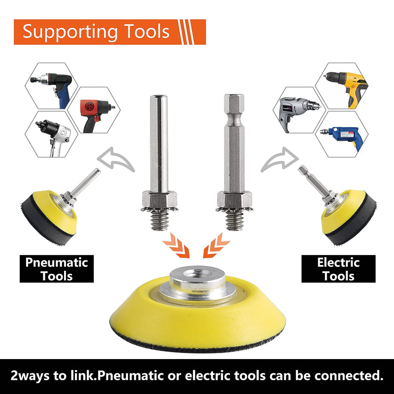 Tshya 240pcs 2inch Sanding Discs Pad Variety Kit for Drill Grinder Rotary Tools Attachment with 2Pcs 1/8"&1/4" Shank Backer Plate, Sanding Pads Includes 80-3000 Grit 2in 244Pack - NewNest Australia