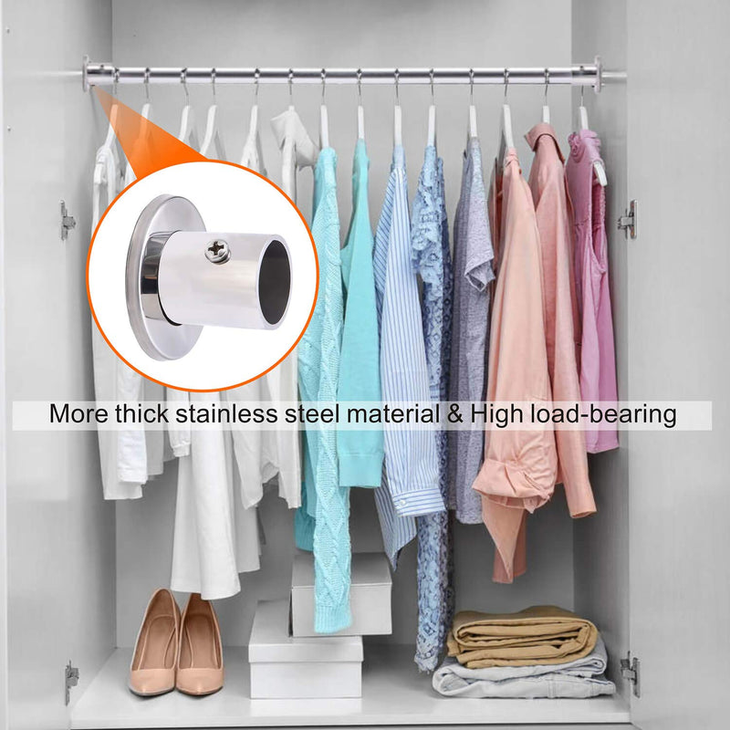 ASHOP Closet Rod Support Bracket Heavy Duty Stainless Steel Brush Nickel Socket Bracket Closet Rod Holder End Support for Closet Wardrobe Shower Curtain Rod 1 Inch Diameter, 2 Sets - NewNest Australia