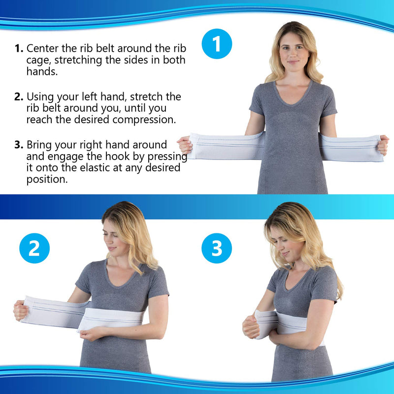 NYOrtho Elastic Rib Support Belt - Torso Compression Rib Brace Treatment Wrap for Natural Healing (Teen/Petite Female - Fits 20"-30" Chest) 20-30 Inch (Pack of 1) - NewNest Australia