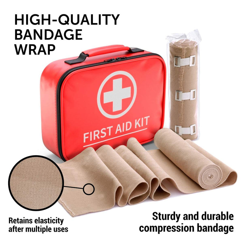 Premium Elastic Bandage Wrap - 2 Pack + 18 Extra Clips - Wide (6 inch) Compression Bandage - Stretches up to 15ft in Length - NewNest Australia