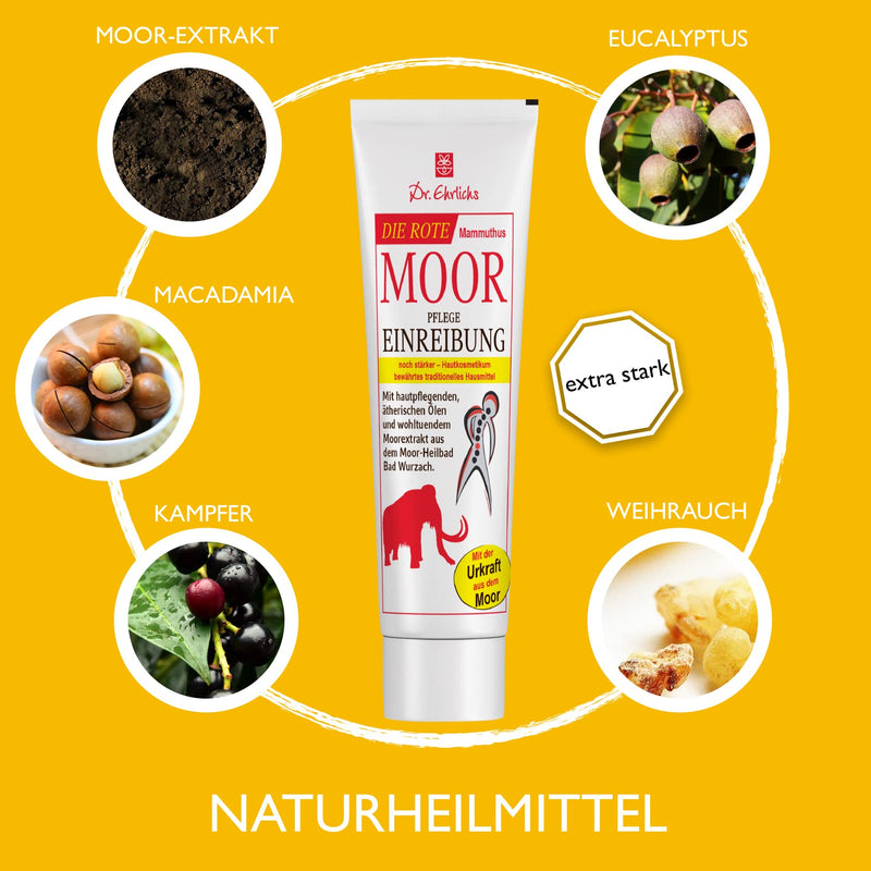 Dr. Ehrlich'S Red Mammuthus Moor Care Rub 100 Ml - Extra Strong Care For Mobile Muscles And Joints - Intensive Moor Ointment - Strong Heat Effect For Back, Neck, Shoulder And Joints - NewNest Australia