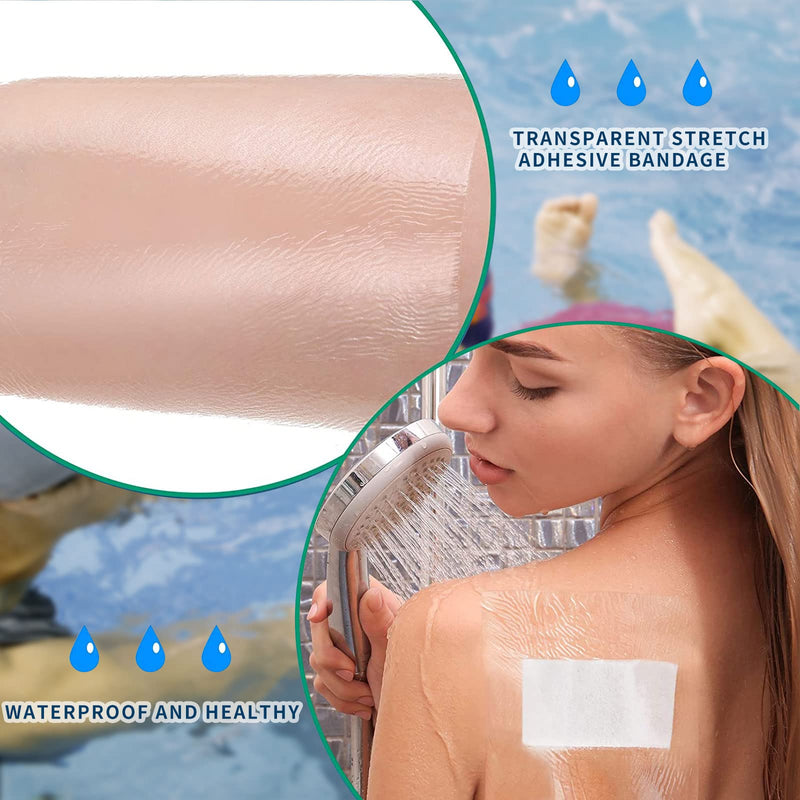 Jokily 15 Cm X 10 M Waterproof Transparent Bandage Shower Plaster Waterproof Stretch Wound Dressings Tattoo Bandage For Neck, Back, Shoulder, Arms, Wrists, Thighs, Knees - NewNest Australia
