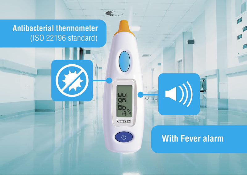 Citizen Ctd504 Antibacterial Ear Thermometer For Adults And Children, Very Fast Measurement - Only 1-3 Seconds, 12 Sets Of Memory, Accurate And Fast Readings For Adults And Children - NewNest Australia