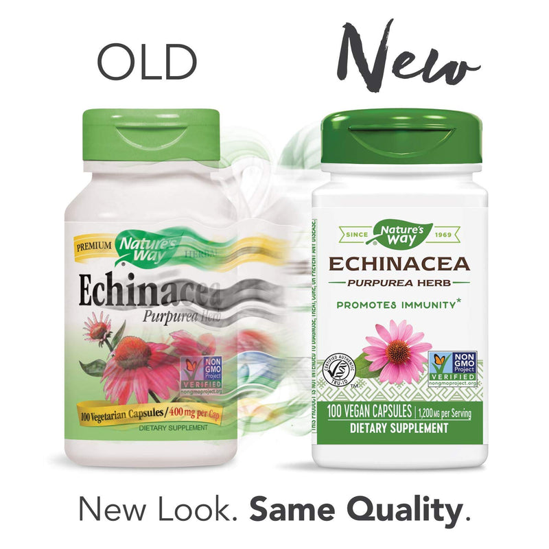 Nature's Way Echinacea Purpurea Herb, 1,200 mg per serving, 180 Capsules 100 Count (Pack of 1) - NewNest Australia