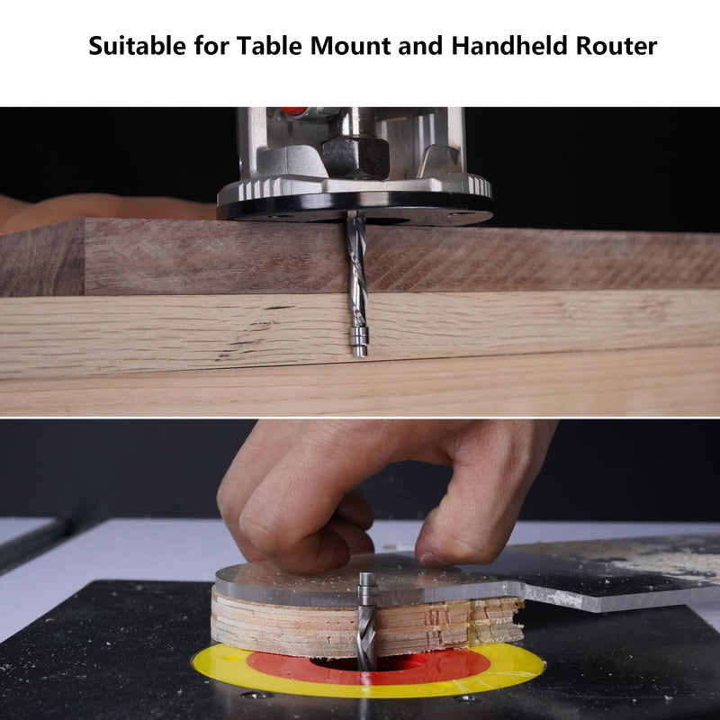 SpeTool 1/4 Shank Pattern Router Bit Extra Long Compression Spiral Flush Trim Router Bearing Bit 1-1/8 Inch Cutting Length, 3 inch OVL Up&Down Woodwork Great for Trim Shelf Edging Veneer or Laminates COMPRESSION-1/4" - NewNest Australia