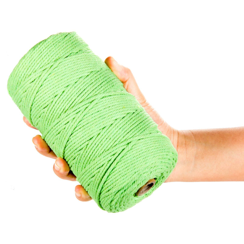 Macrame Cord, POZEAN 3mm x 220 Yards (About 200m) Cotton Rope,100% Natural Cotton Macrame Rope for Wall Hanging, Plant Hangers, DIY Crafts Knitting, Christmas Wedding Decorative Projects (Apple Green) Apple Green 3mm 220Yards - NewNest Australia