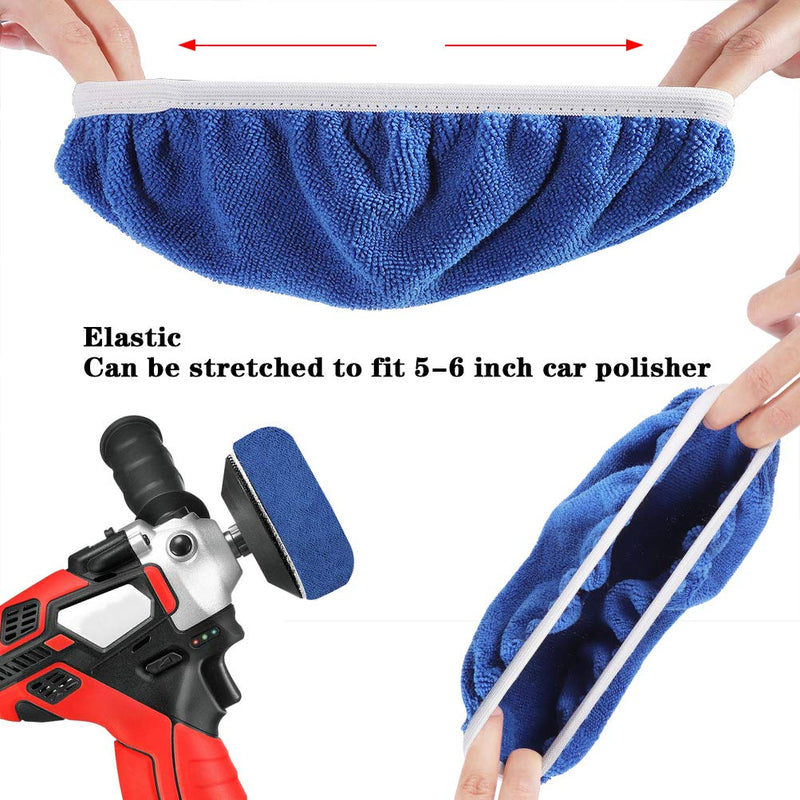 AUTDER 9 Inch & 10 Inch Car Polisher Pad Bonnet, Waxers Bonnet Set, Woollen+Cotton+Microfiber+Coral Fleece, 2 Pcs for Each, Pack of 8 Pcs 9-10 Inches - NewNest Australia