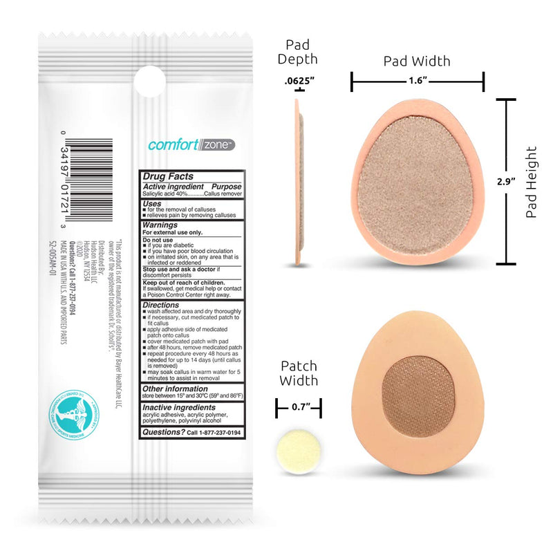 Comfort Zone Medicated Callus Removers, Effective Callus Removal Treatment with Salicylic Acid, 8 Medicated Patches and 12 Protective Pads - NewNest Australia