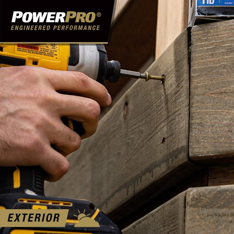 Power Pro 48604 Wood Screws, #10 x 4", Premium Outdoor Deck Screws, Rust Resistant, Epoxy Coated Bronze, 1lb Box, 52 pcs - NewNest Australia