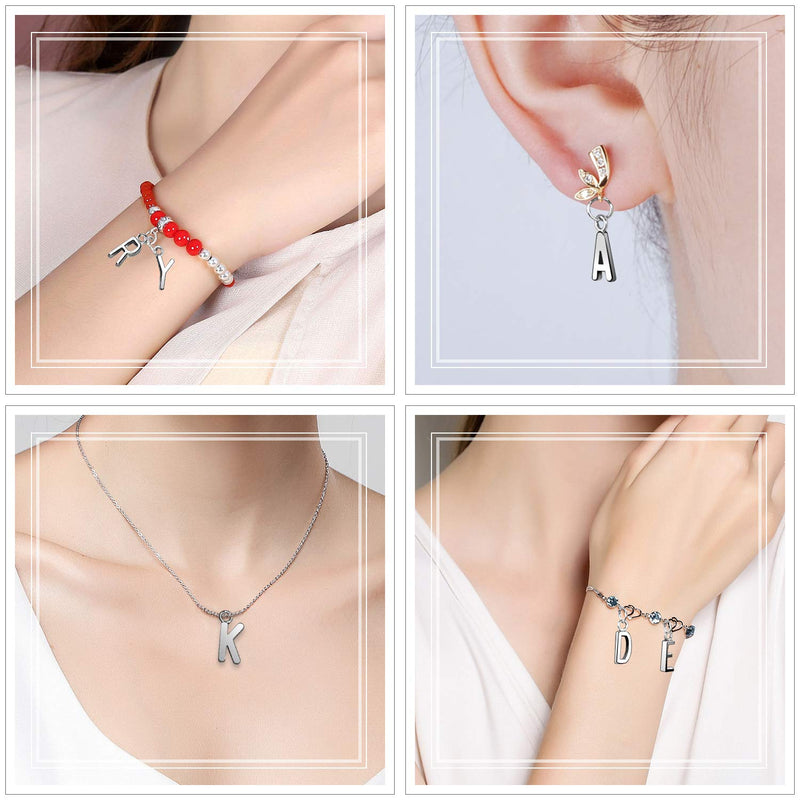 SANNIX 156Pcs/6 Sets Alphabet ABC Letter Charms Capital A-Z Charms DIY Bracelet Necklace Pendants with 200Pcs Open Jump Rings for Jewelry Making - NewNest Australia