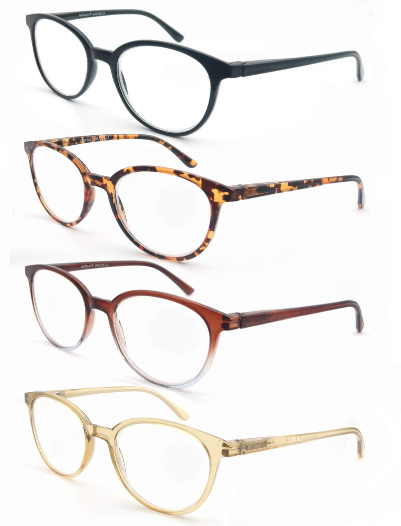 MODFANS (4 pack) reading glasses 1.5 round men women, good glasses, high quality, fashion, comfortable, great reading aid, for women +1.50 4 mixed colors - NewNest Australia