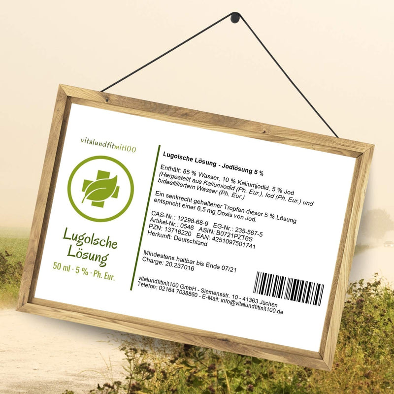 Lugol's solution 50ml 5% original recipe in pharmaceutical purity (Ph. Eur.) - filled in brown glass - Lugol's iodine solution, TOPSELLER by vitalundfitmit100 with high-quality pipette Unflavored 50 ml (pack of 1) - NewNest Australia