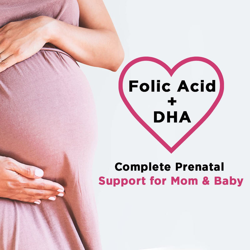 Prenatal Vitamins with DHA and Folic Acid - Before, During and Post Pregnancy - Best Prenatal Multivitamin with Vitamin A, C, D, B12, Non-GMO - 60 Softgels 60 Count - NewNest Australia