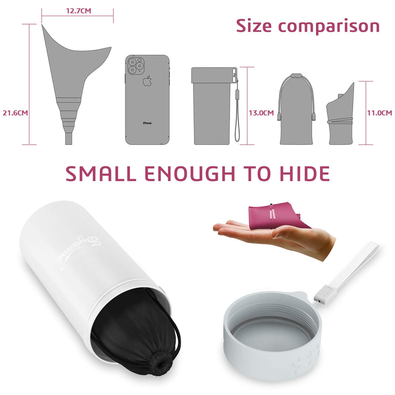 Syarme Female Urination Device,Portable Reusable Urinal Funnel with Extension Tube,Small Folding Storage,Suitable for Travel,Festivals,Camping,Traffic Jams,Etc,Includes Waterproof Bag,Waterproof Cup Fuchsia - NewNest Australia