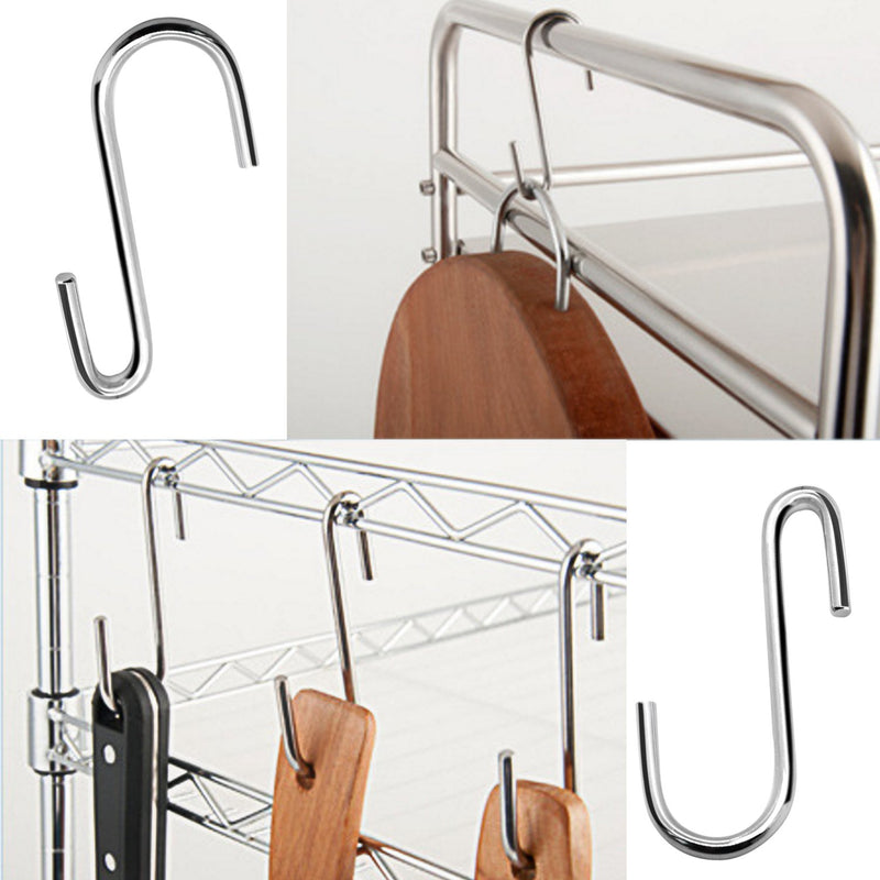 NewNest Australia - 30 Pack Esfun Heavy Duty S Hooks Pan Pot Holder Rack Hooks Hanging Hangers S Shaped Hooks for Kitchenware Pots Utensils Clothes Bags Towels Plants 