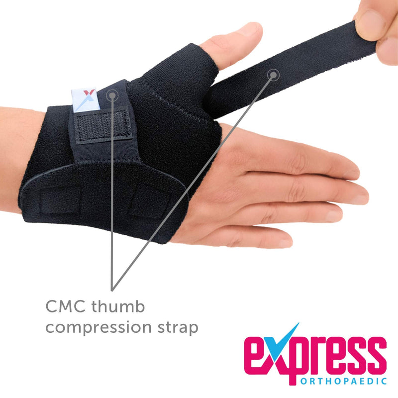 Express Orthopaedic® - Medically Approved Carpometacarpal (CMC) Joint Support With Thumb Wrist Compression Strap - 1 UNIT (MED - Palm Circ:17.5-20cm, LEFT) MED - Palm Circ:17.5-20cm - NewNest Australia