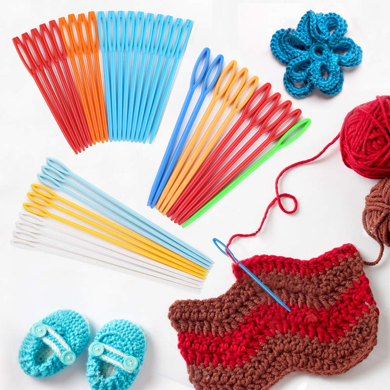 30 PCS Large Eye Plastic Needles, 2.7Inch/3.5Inch/5.9Inch Plastic Weaving Needles, Yarn Needles, Learning Needles, Safety Plastic Lacing Needles for Kids & Sewing Handmade Crafts 30 PCS - NewNest Australia