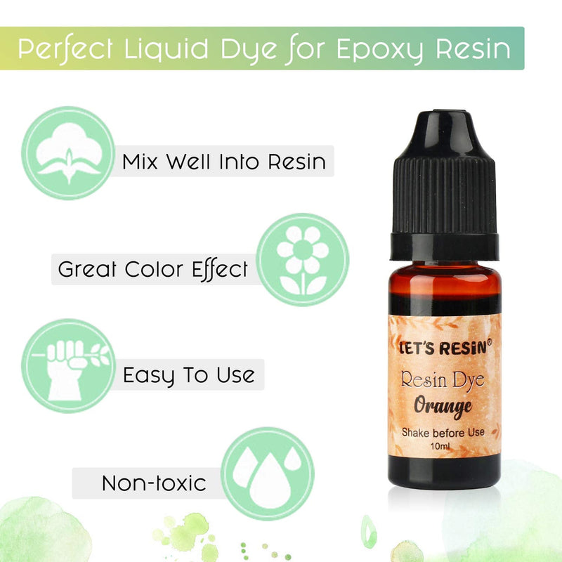 LET'S RESIN Epoxy Resin Pigment 16 Color Liquid Epoxy Resin Dye, Concentrated Epoxy Resin Paint,Resin Colorant for Resin Coloring,Resin Jewelry, Resin Art DIY Making (Each 0.35oz) - NewNest Australia
