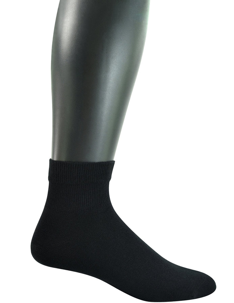 Yomandamor Men's 6 Pairs Combed Cotton Diabetic Ankle Socks with Seamless Toe and Non-Binding Top 10-13 6 Pairs Black - NewNest Australia