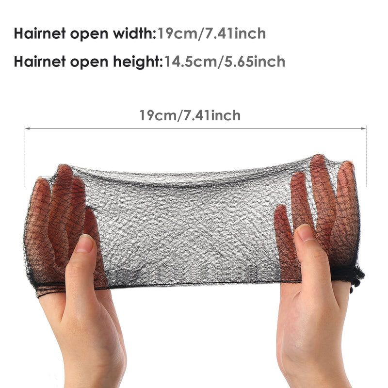 Prasacco Bun Nets,20 Pcs Individual Package Invisible Hair Nets 20 Inch Reusable Nylon Hair Nets for Buns Invisible Elastic Edge Mesh for Ballet Bun Sleeping Women Wig Black - NewNest Australia