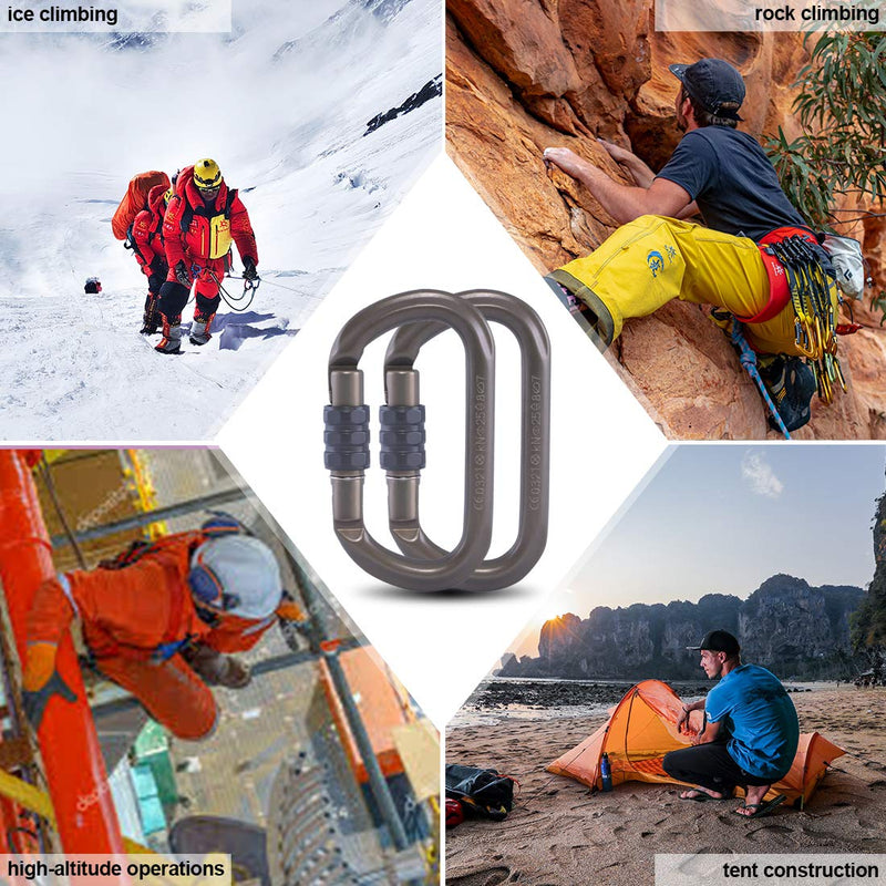 KAILAS 25KN Rock Climbing Carabiner Clip Heavy Duty Screw Gate Buckle Aluminium Ultra Studry Oval HCA Locking Carabiners - NewNest Australia