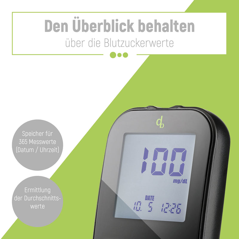 Adia Diabetes Starter Kit Includes Blood Glucose Monitor (Mg/Dl) With 110 Blood Glucose Test Strips, Lancing Aid And Lancets - Easy Self Control For Diabetes - NewNest Australia