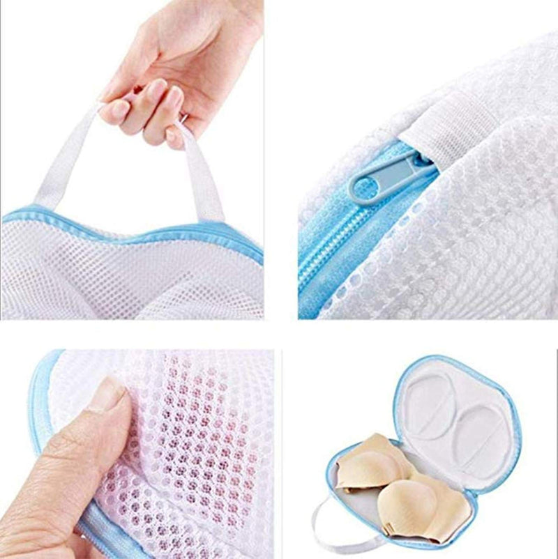 NewNest Australia - DurReus Wirefree Bra Laundry Bags for Washing Machine Underwear Mesh Wash Bags with Zipper Small Bra Protector in Washer Pack 2 Wirefree Small 2pcs 