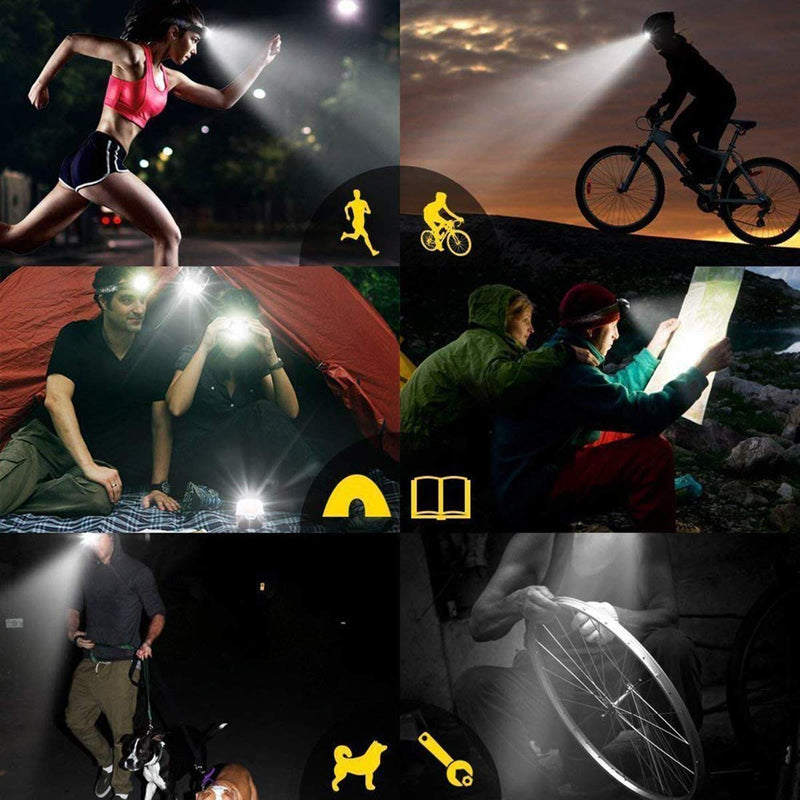 Rechargeable Headlamp,Tupwaid Led Head Lamp Waterproof 18000 Lumen Brightest 8 LED USB Headlight Flashlight with Red Lights, Extreme Bright Headlamps with 8 Modes for Outdoor Camping Cycling Fishing - NewNest Australia