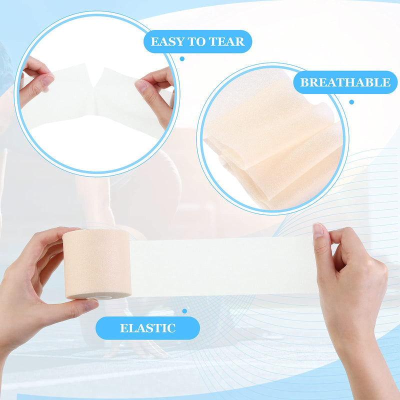 29.5 Yards Foam Underwrap Tape Sports Pre-wrap Athletic Tape 2.76 Inch Wide Elastic Sports Prewrap Artificial Foam Underwrap for Wrist Elbow Knees Ankles (Beige) Beige - NewNest Australia